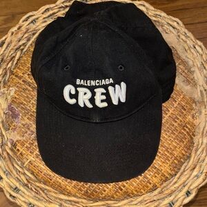 Balenciaga Black Crew Embroidered Cap